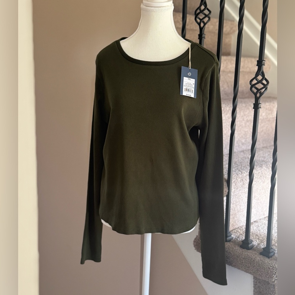 Universal Thread Olive Green Long Sleeve Top 21” PTP